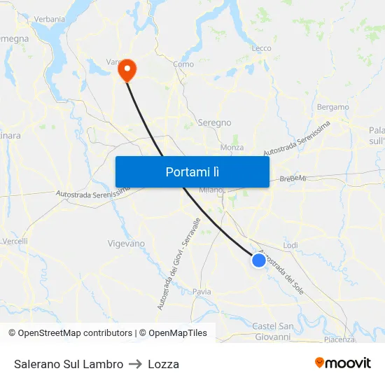 Salerano Sul Lambro to Lozza map