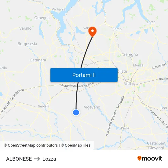 ALBONESE to Lozza map