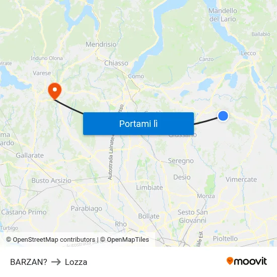 BARZAN? to Lozza map