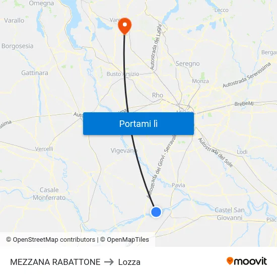 MEZZANA RABATTONE to Lozza map