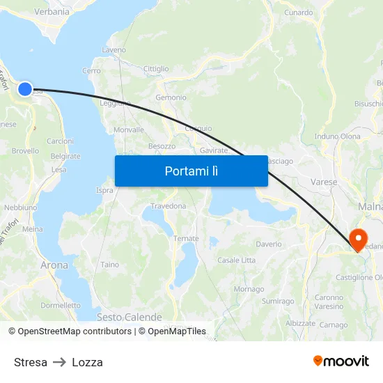 Stresa to Lozza map