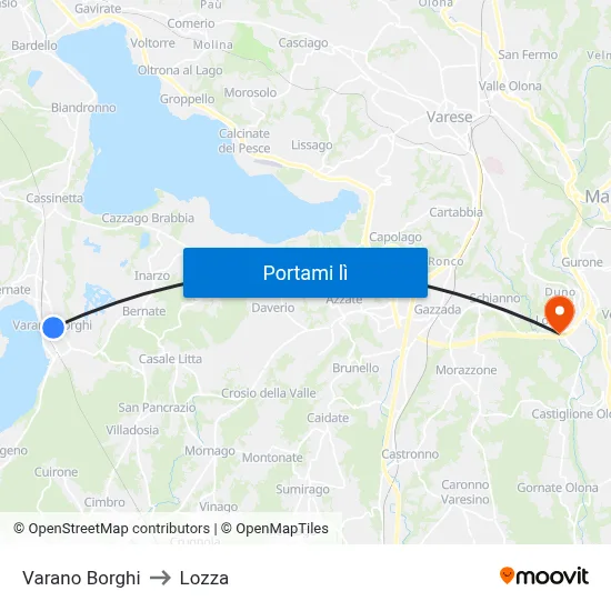 Varano Borghi to Lozza map