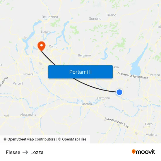 Fiesse to Lozza map