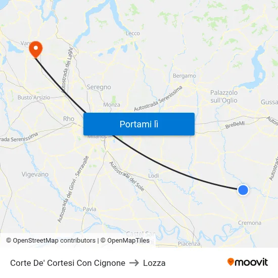 Corte De' Cortesi Con Cignone to Lozza map