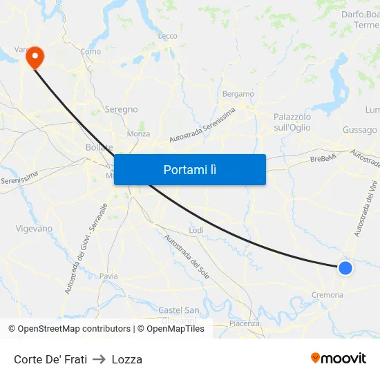 Corte De' Frati to Lozza map