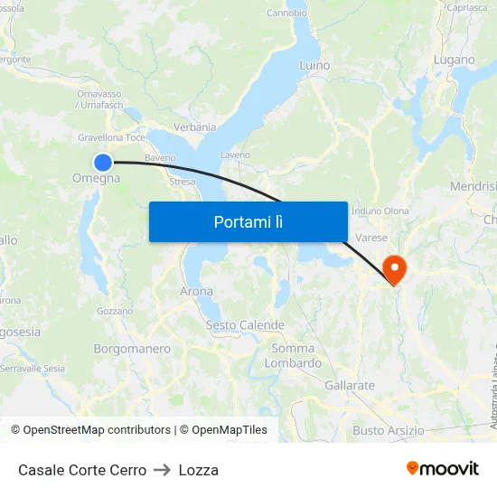 Casale Corte Cerro to Lozza map