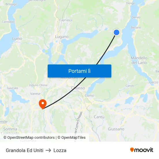 Grandola Ed Uniti to Lozza map