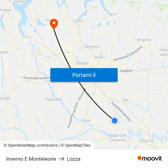 Inverno E Monteleone to Lozza map