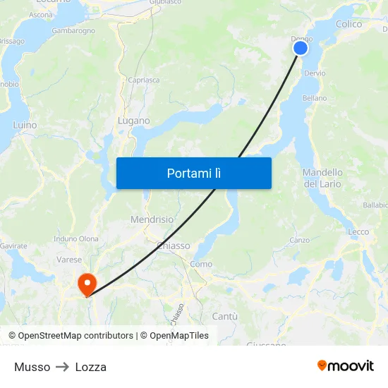 Musso to Lozza map
