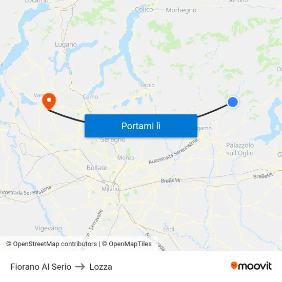 Fiorano Al Serio to Lozza map