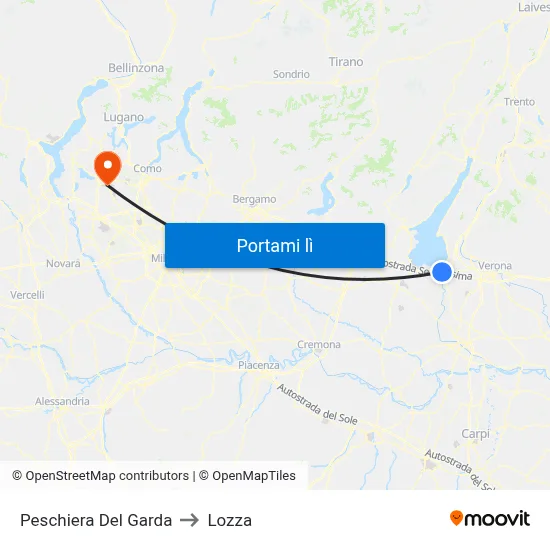 Peschiera Del Garda to Lozza map