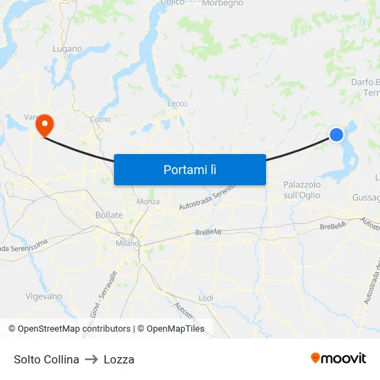 Solto Collina to Lozza map
