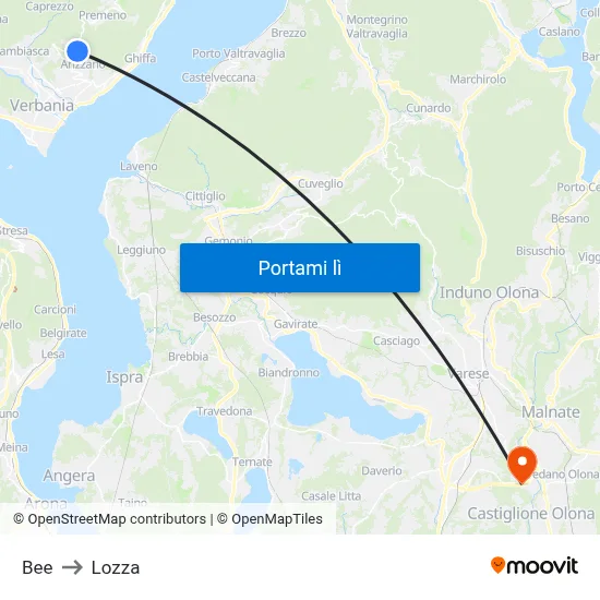 Bee to Lozza map