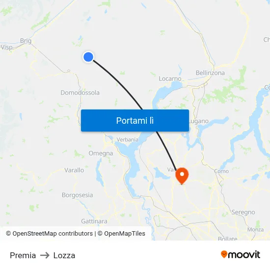 Premia to Lozza map
