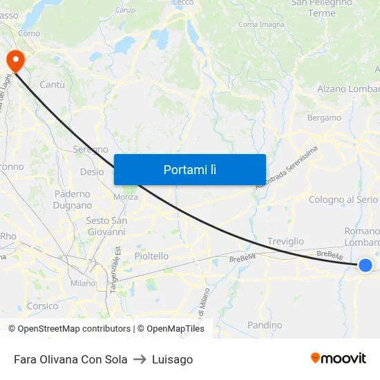 Fara Olivana Con Sola to Luisago map