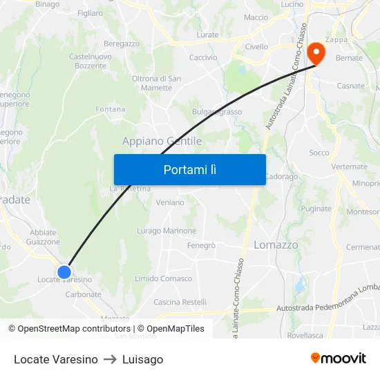 Locate Varesino to Luisago map