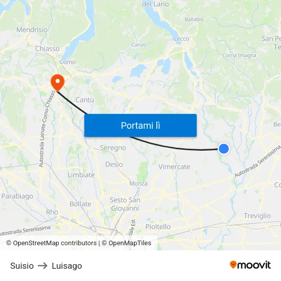 Suisio to Luisago map