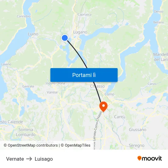 Vernate to Luisago map