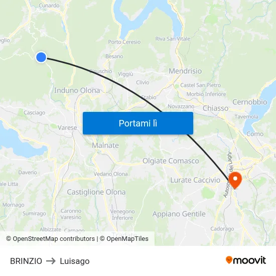 BRINZIO to Luisago map