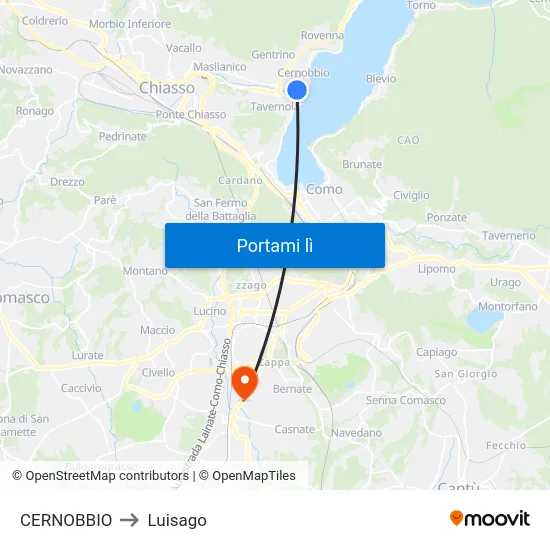 CERNOBBIO to Luisago map