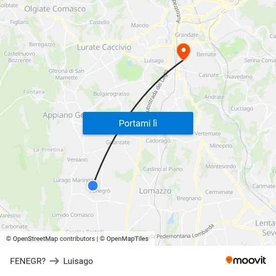 FENEGR? to Luisago map