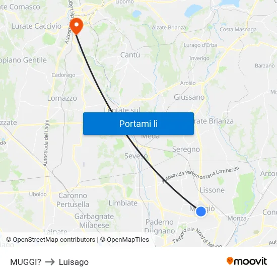 MUGGI? to Luisago map