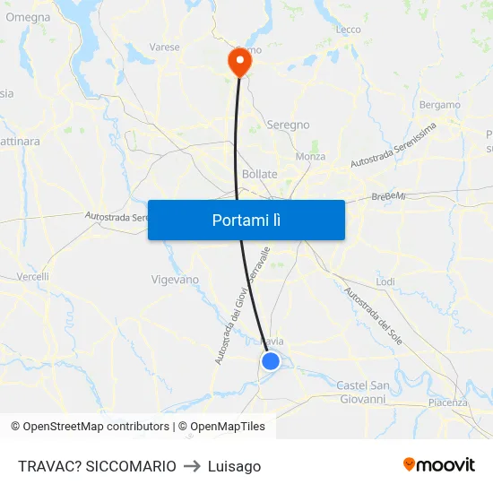 TRAVAC? SICCOMARIO to Luisago map