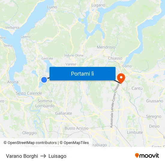 Varano Borghi to Luisago map