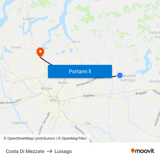 Costa Di Mezzate to Luisago map