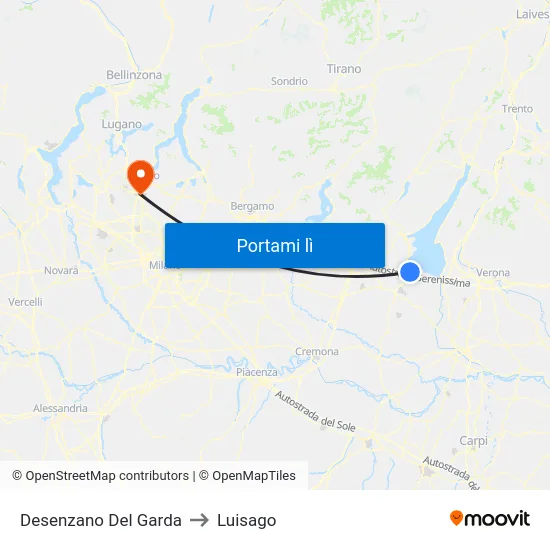 Desenzano Del Garda to Luisago map