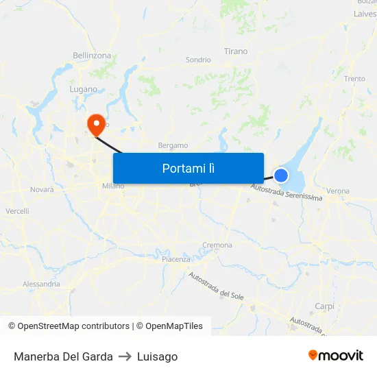 Manerba Del Garda to Luisago map