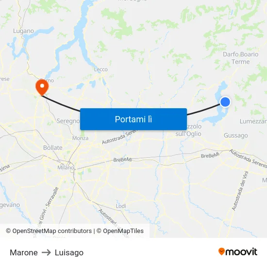 Marone to Luisago map