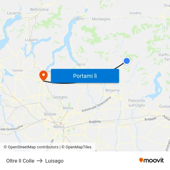 Oltre Il Colle to Luisago map