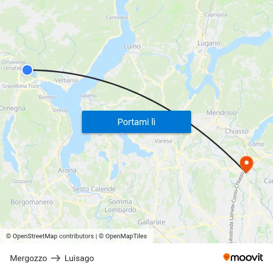 Mergozzo to Luisago map
