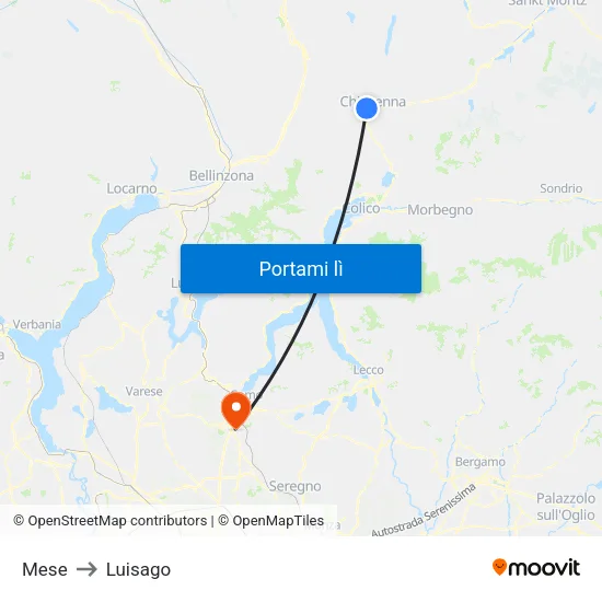 Mese to Luisago map