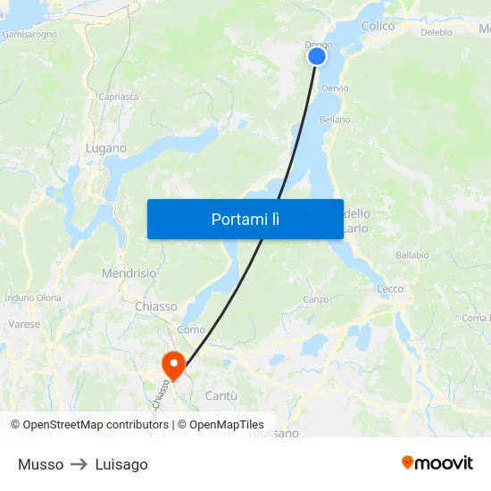 Musso to Luisago map