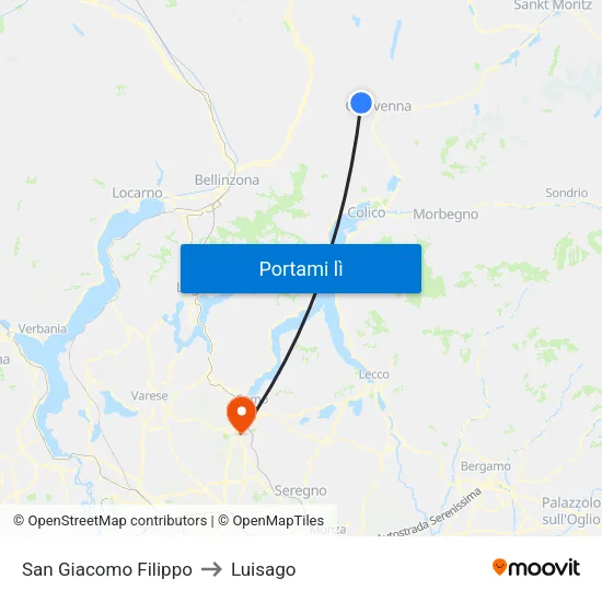 San Giacomo Filippo to Luisago map