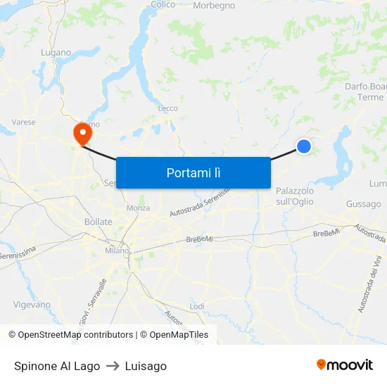 Spinone Al Lago to Luisago map