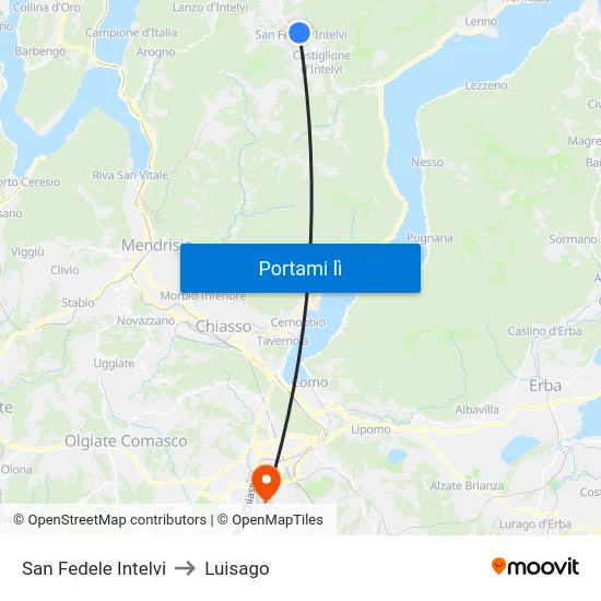 San Fedele Intelvi to Luisago map