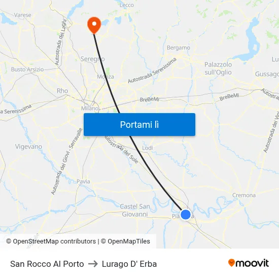 San Rocco Al Porto to Lurago D' Erba map