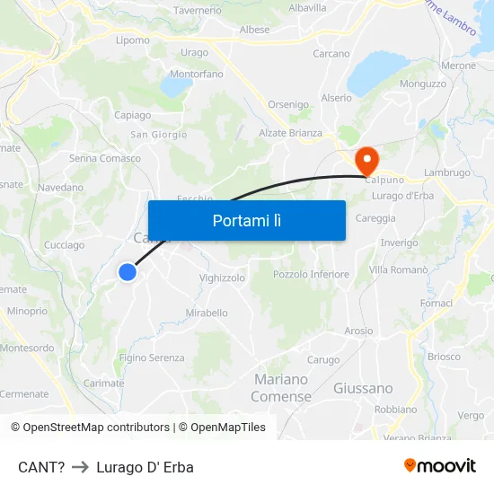 CANT? to Lurago D' Erba map