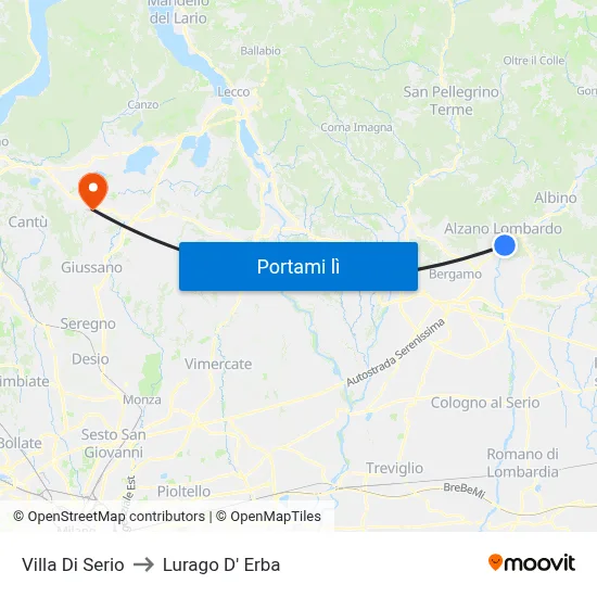 Villa Di Serio to Lurago D' Erba map
