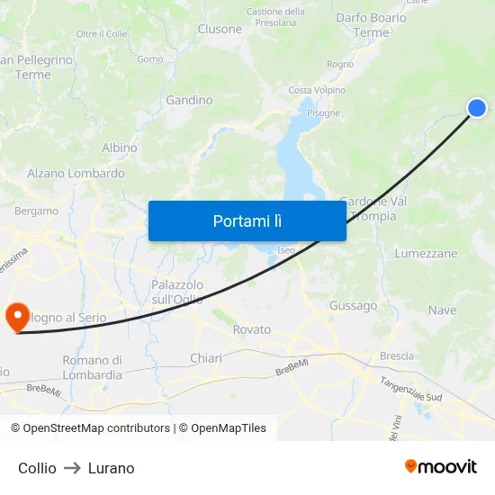 Collio to Lurano map