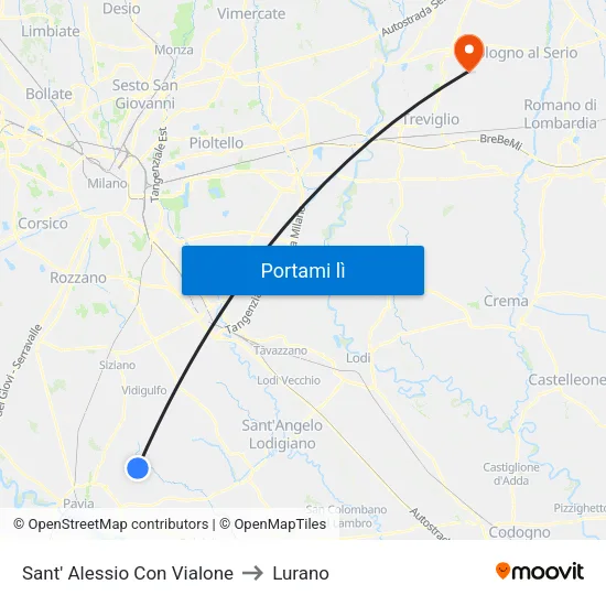 Sant' Alessio Con Vialone to Lurano map