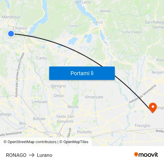 RONAGO to Lurano map