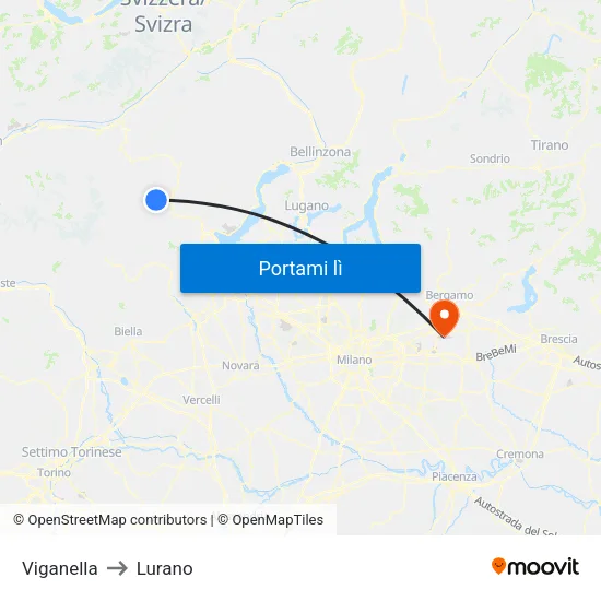 Viganella to Lurano map