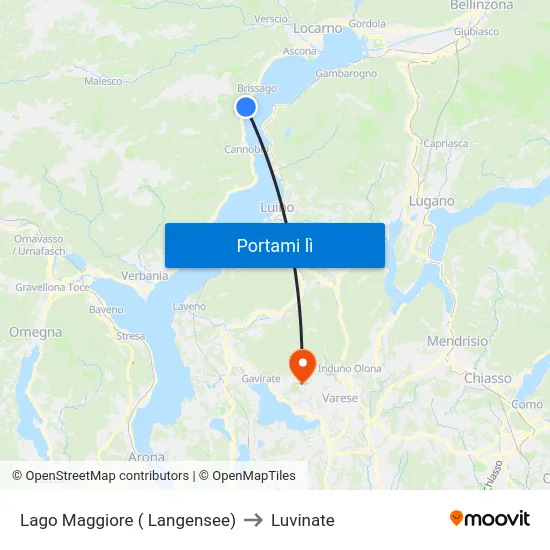 Lago Maggiore ( Langensee) to Luvinate map