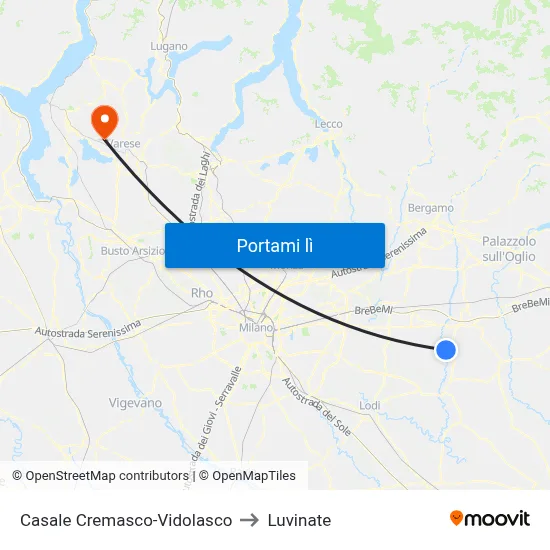 Casale Cremasco-Vidolasco to Luvinate map