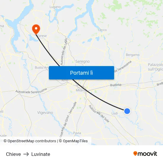 Chieve to Luvinate map
