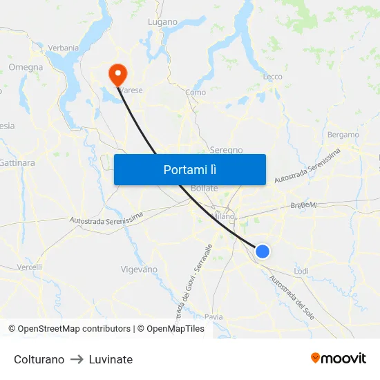 Colturano to Luvinate map